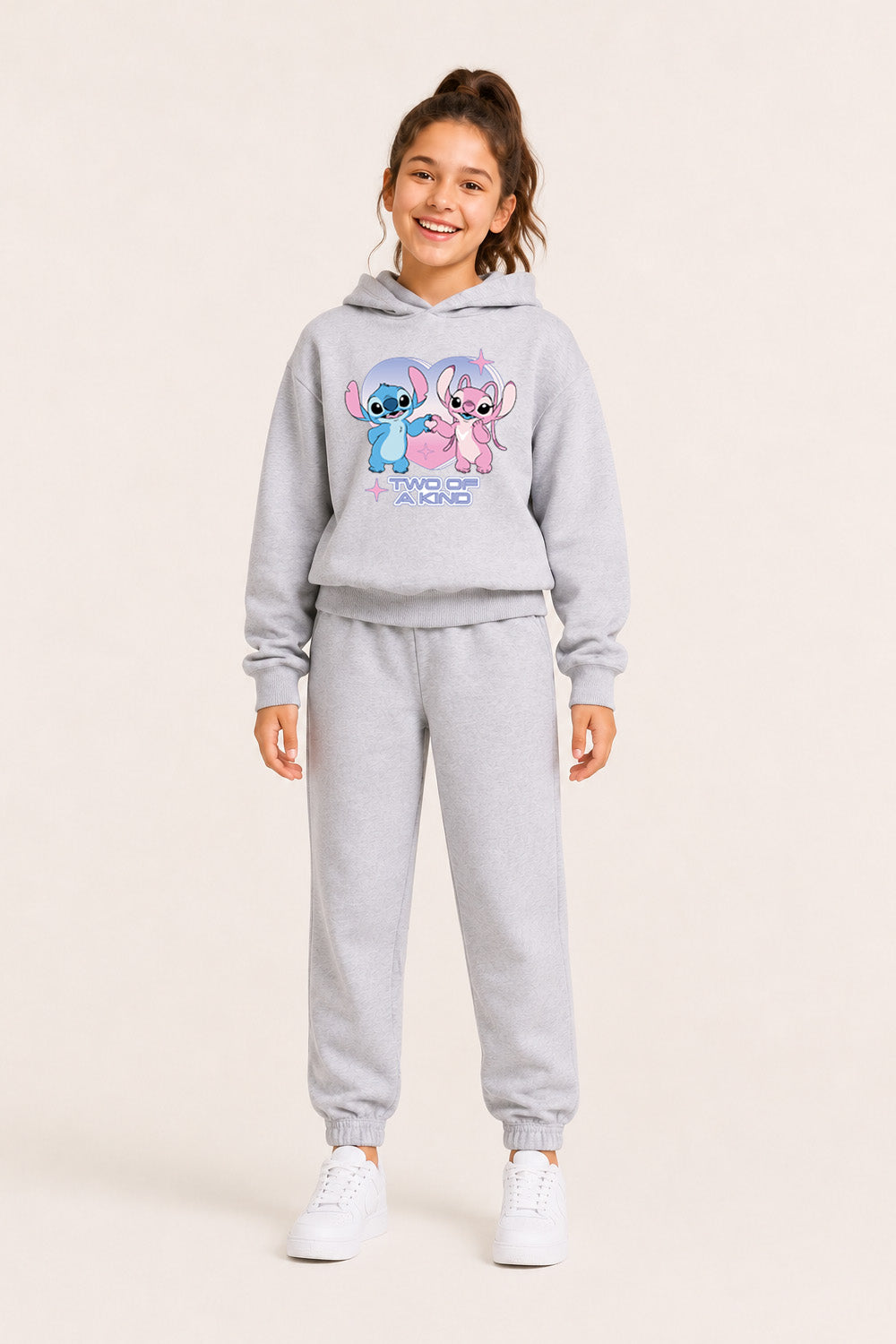 Disney Lilo & Stitch Girls Grey Hoodie and Jogger Set