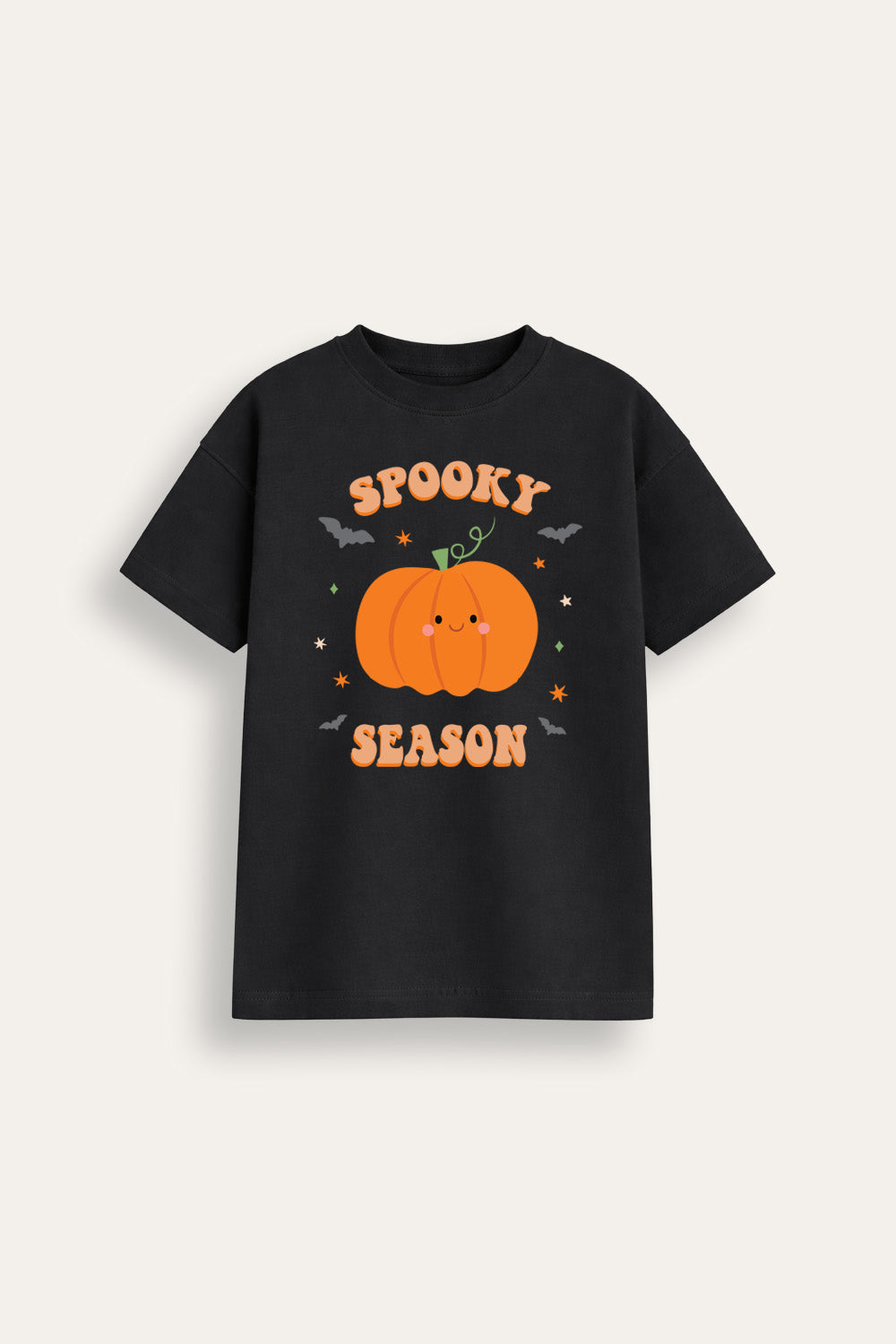 Halloween Pumpkin Kids Black T-Shirt