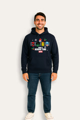 Mens Marvel Christmas Navy Hoodie