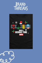 Mens Marvel Black Christmas T-Shirt