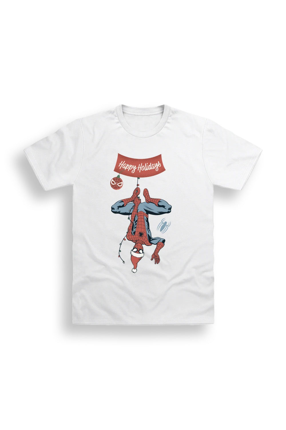 Mens Spiderman White Christmas T-Shirt