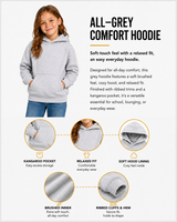 Smiley Girls Grey Marl Hooded Sweatshirt with Smiley Print