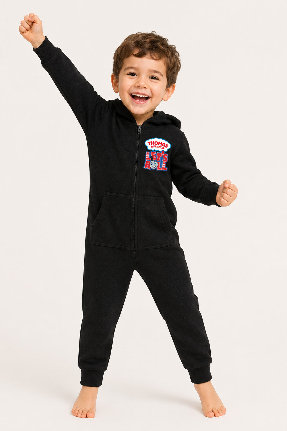 Thomas & Friends Boys Black Hooded Onesie