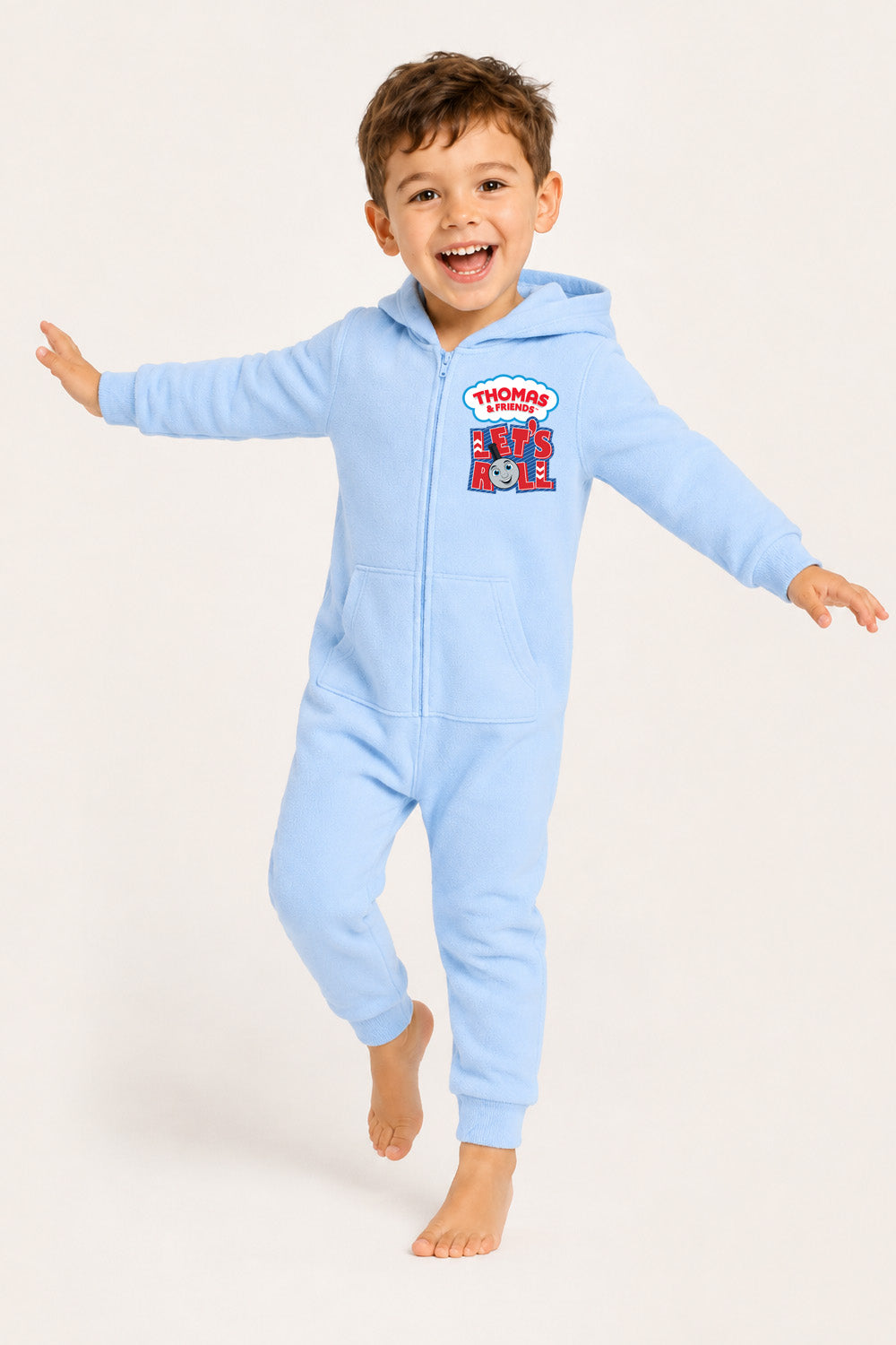 Thomas & Friends Boys Light Blue Hooded Onesie