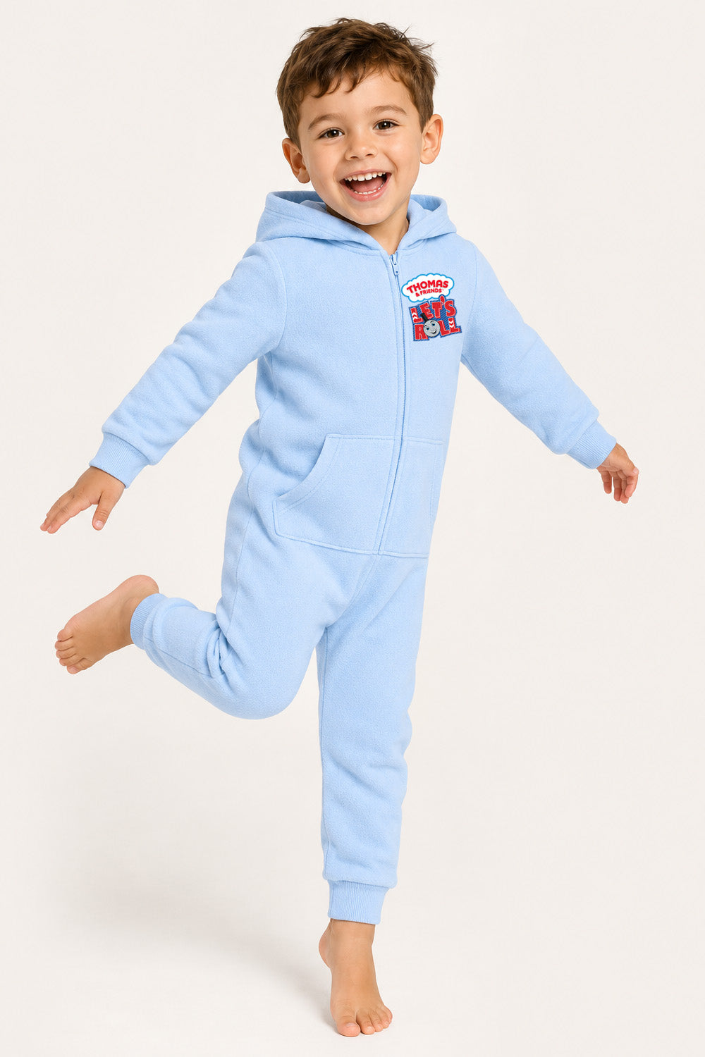 Thomas & Friends Boys Light Blue Hooded Onesie