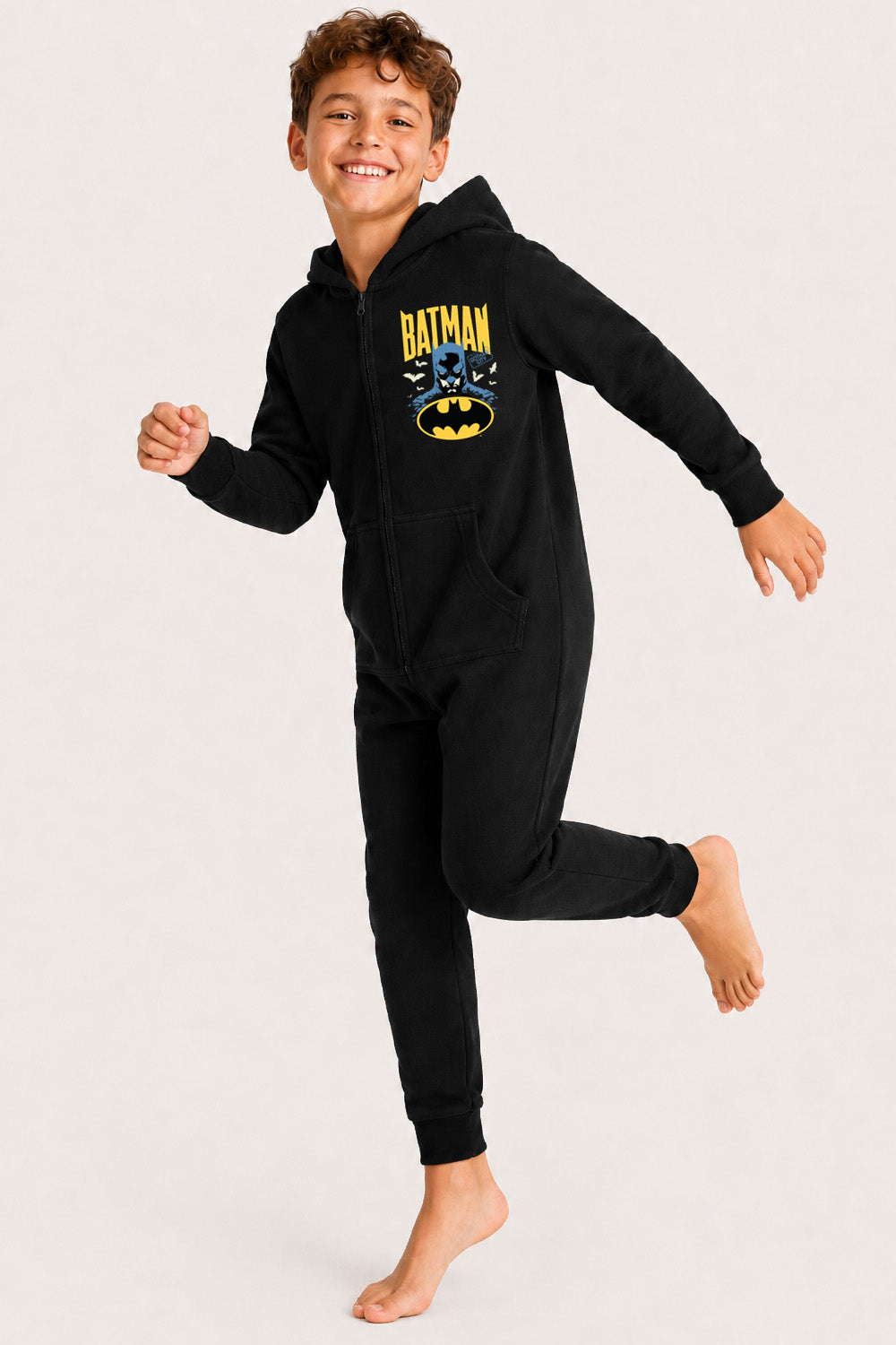 Batman Boys Black Hooded Onesie