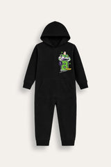 Disney Toy Story Buzz Lightyear Boys Black Hooded Onesie