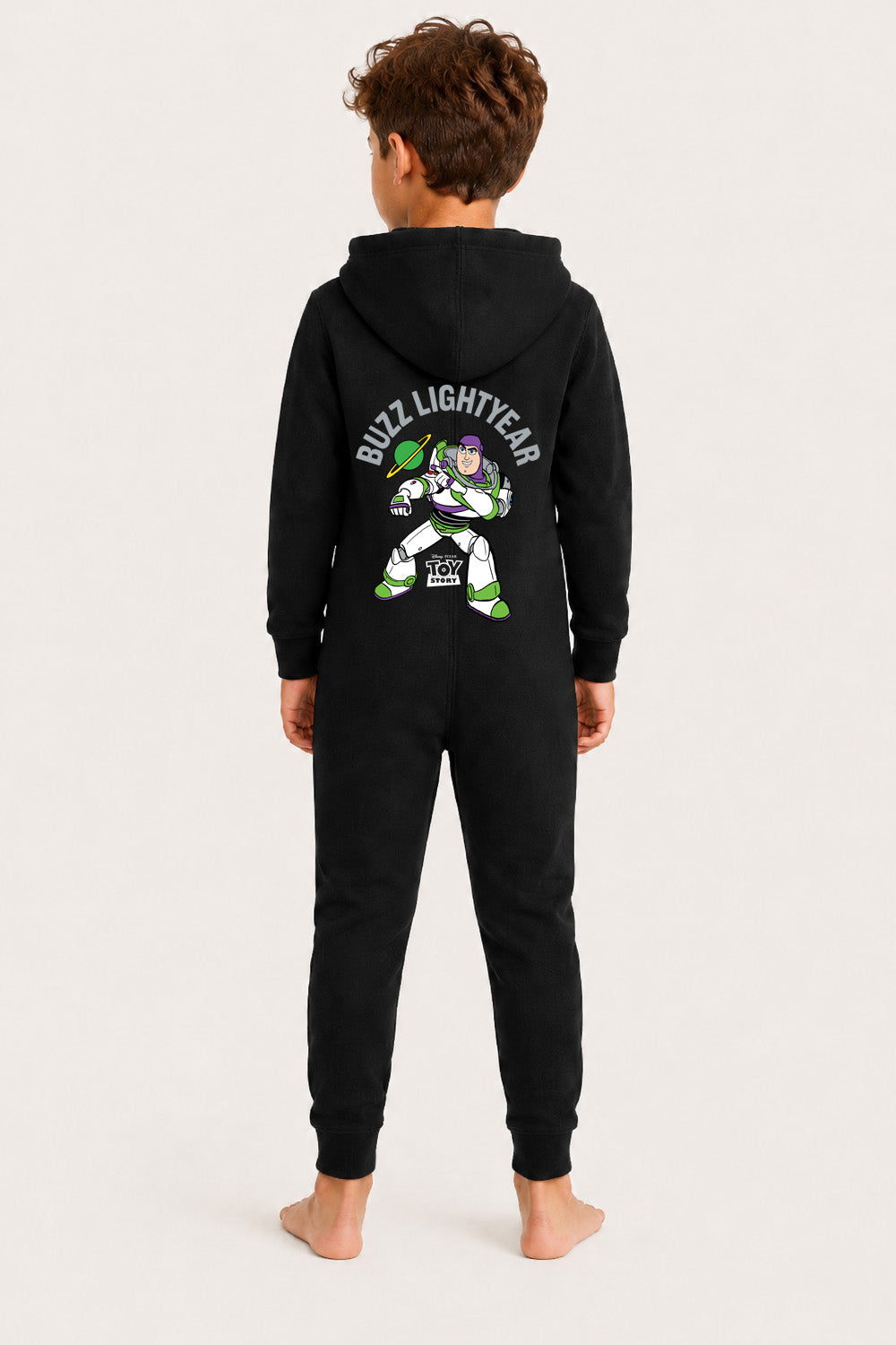 Disney Toy Story Buzz Lightyear Boys Black Hooded Onesie