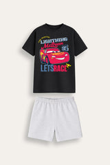 Disney Cars Lightning McQueen Boys Black Short Pyjama Set