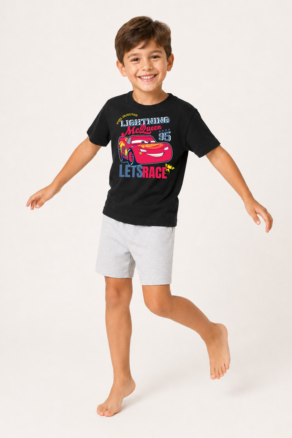Disney Cars Lightning McQueen Boys Black Short Pyjama Set