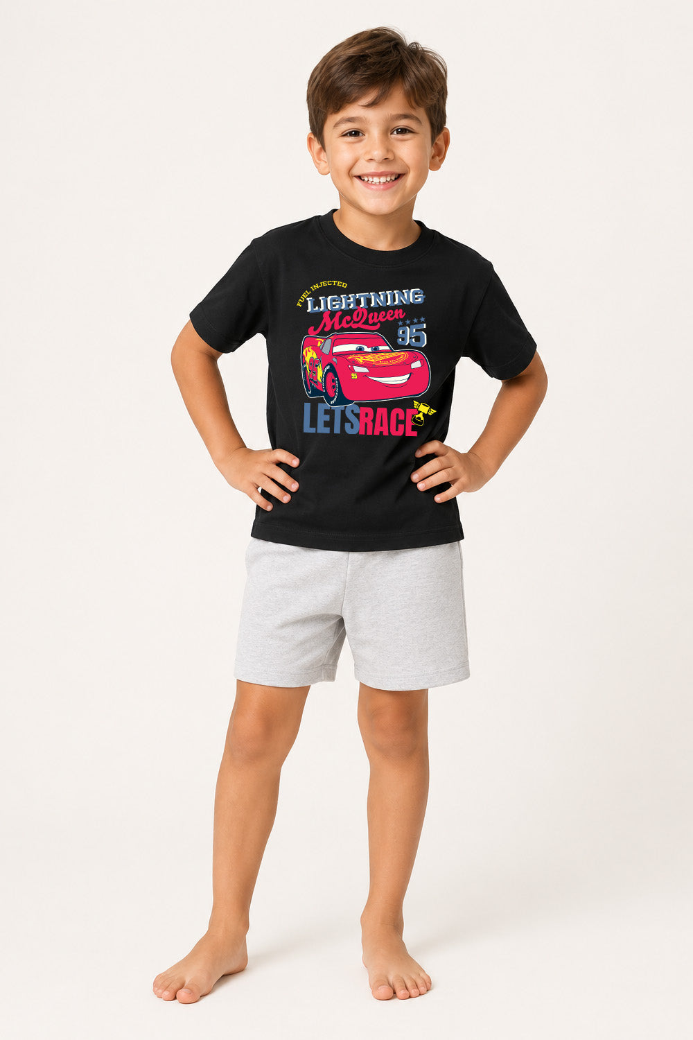 Disney Cars Lightning McQueen Boys Black Short Pyjama Set