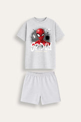 Marvel Spiderman Boys Black Short Pyjama Set