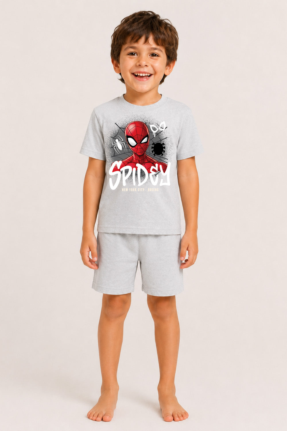 Marvel Spiderman Boys Black Short Pyjama Set