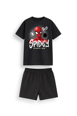 Marvel Spiderman Boys Black Short Pyjama Set