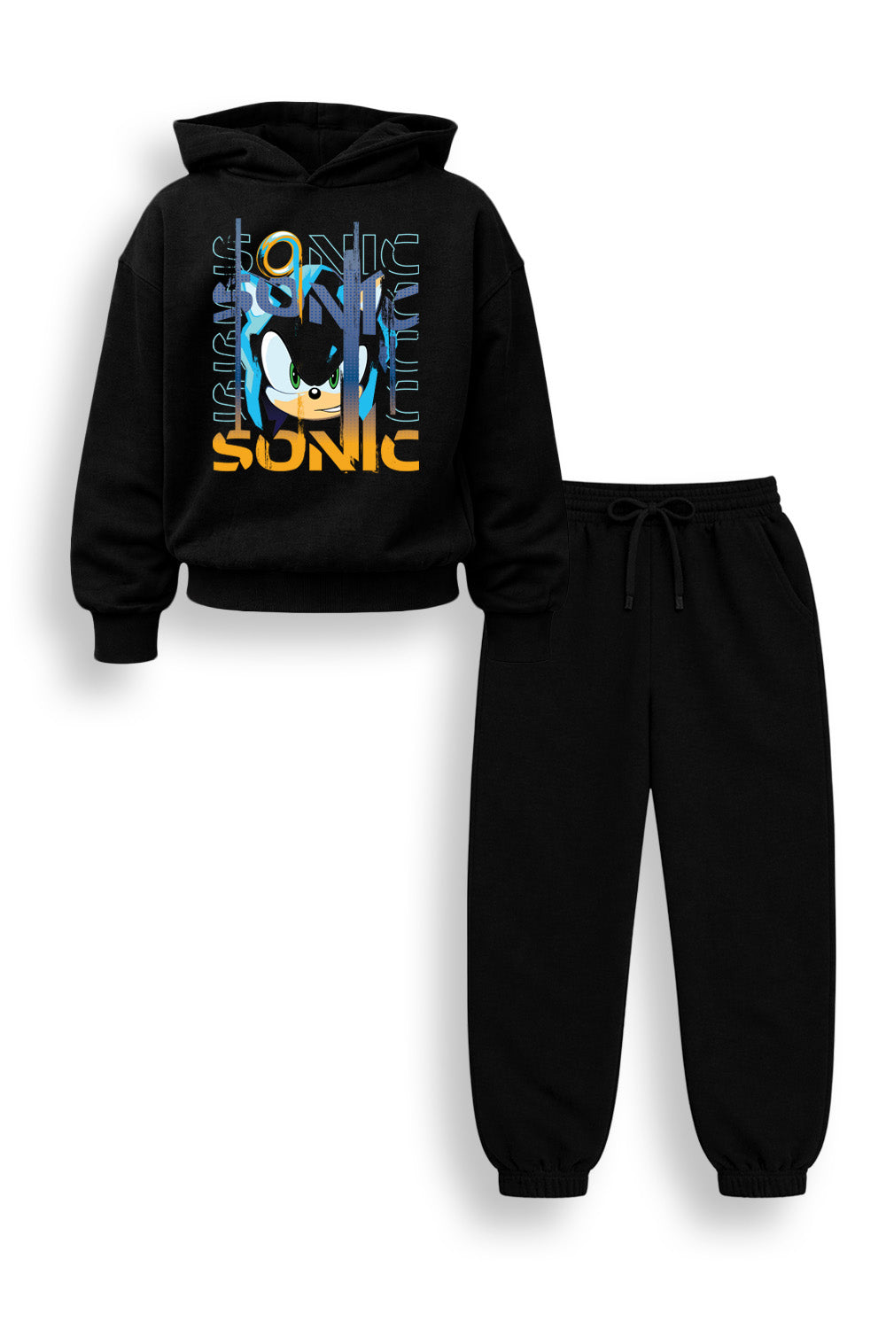 Sonic the Hedgehog Boys Black Hoodie and Joggers Set