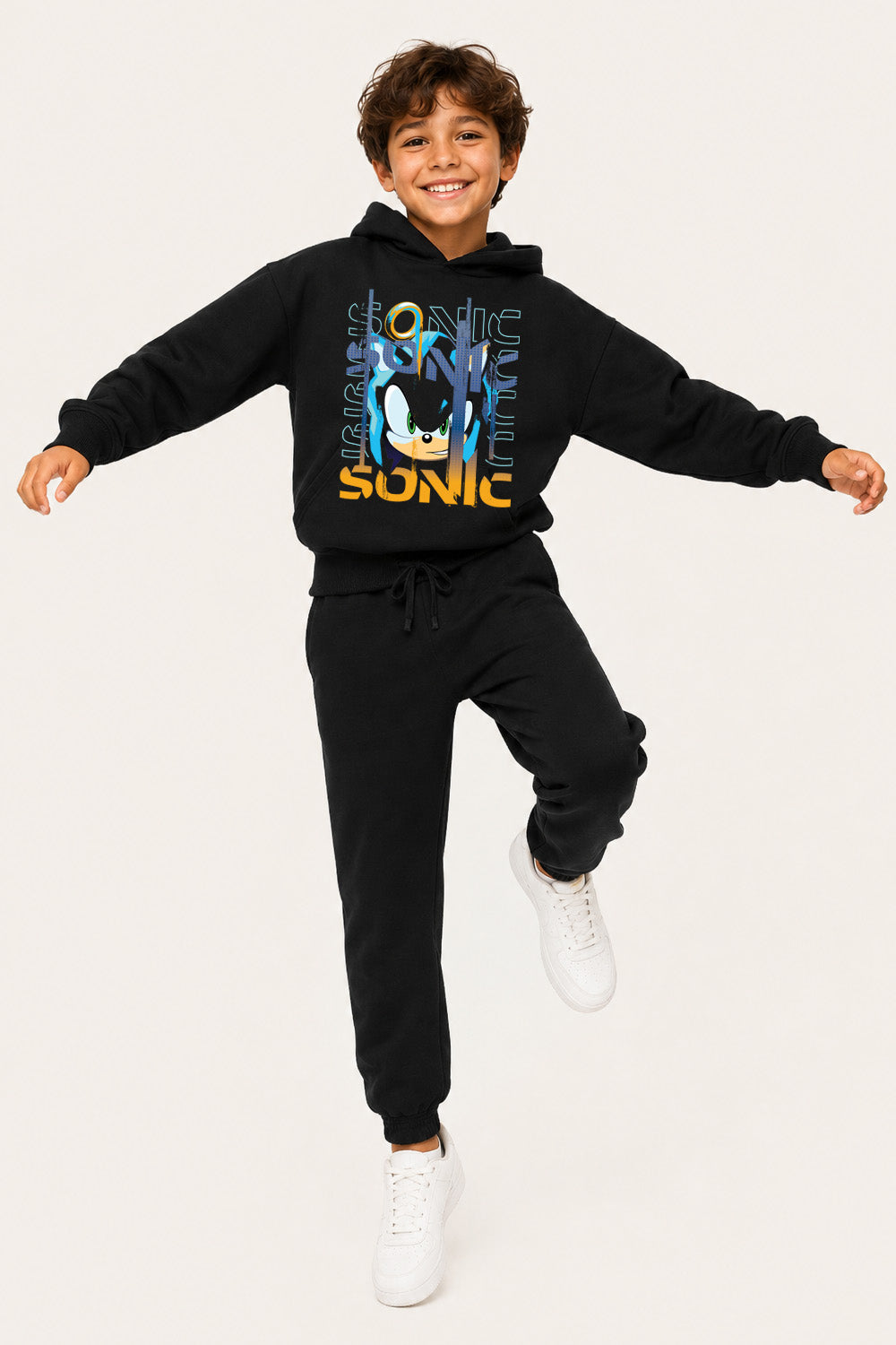 Sonic the Hedgehog Boys Black Hoodie and Joggers Set