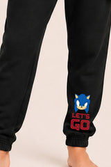 Sonic the Hedgehog Boys Black Hoodie and Jogger Set
