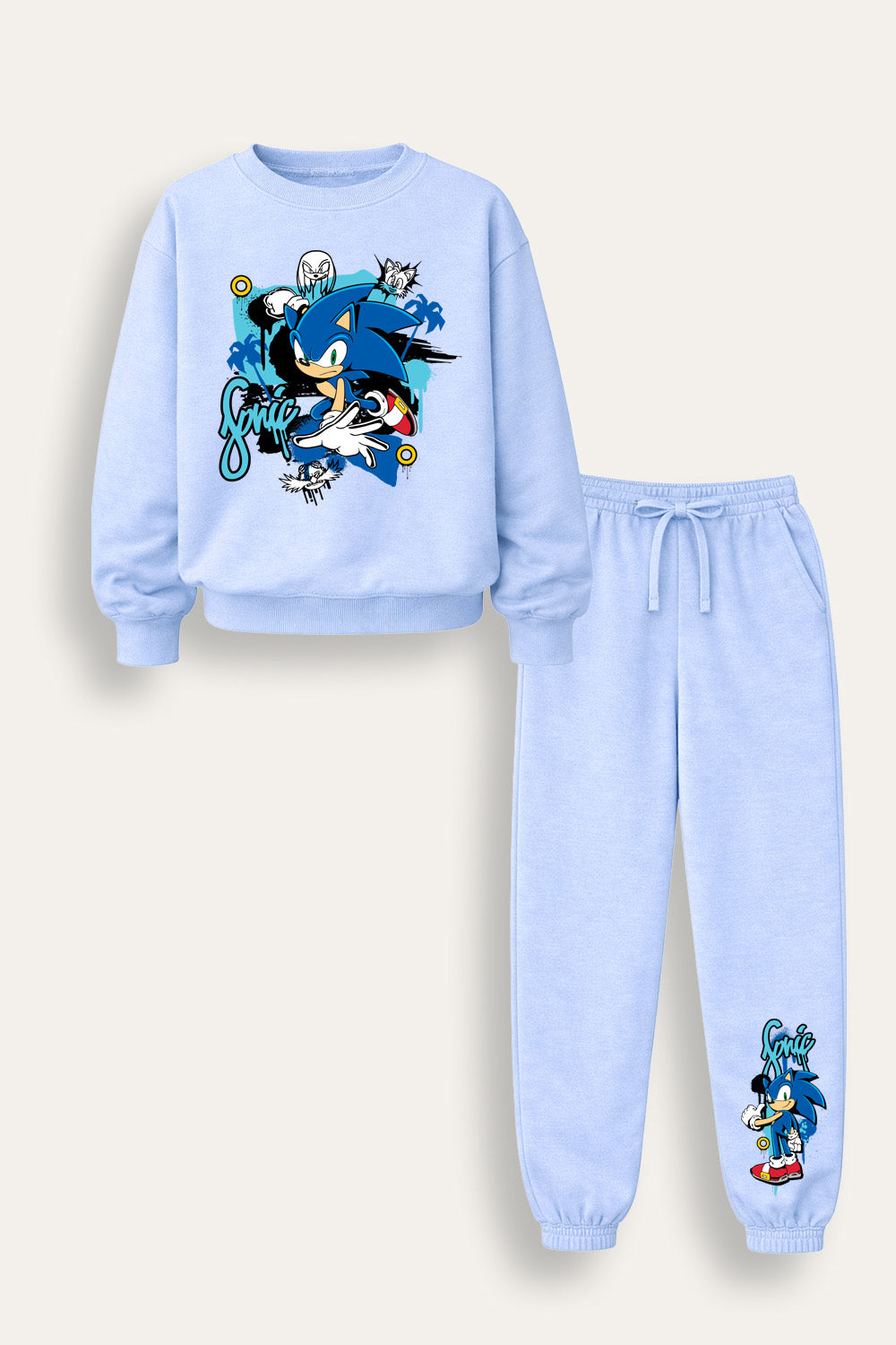 Sonic the Hedgehog Boys Blue Sweat and Jogger Set