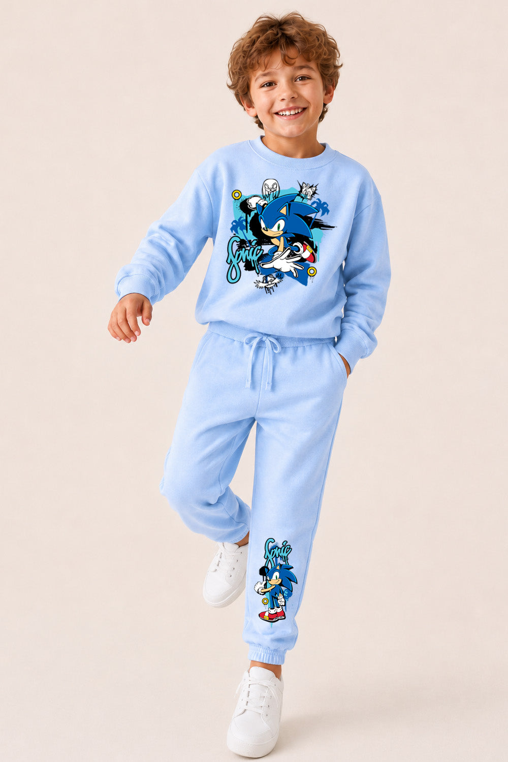 Sonic the Hedgehog Boys Blue Sweat and Jogger Set