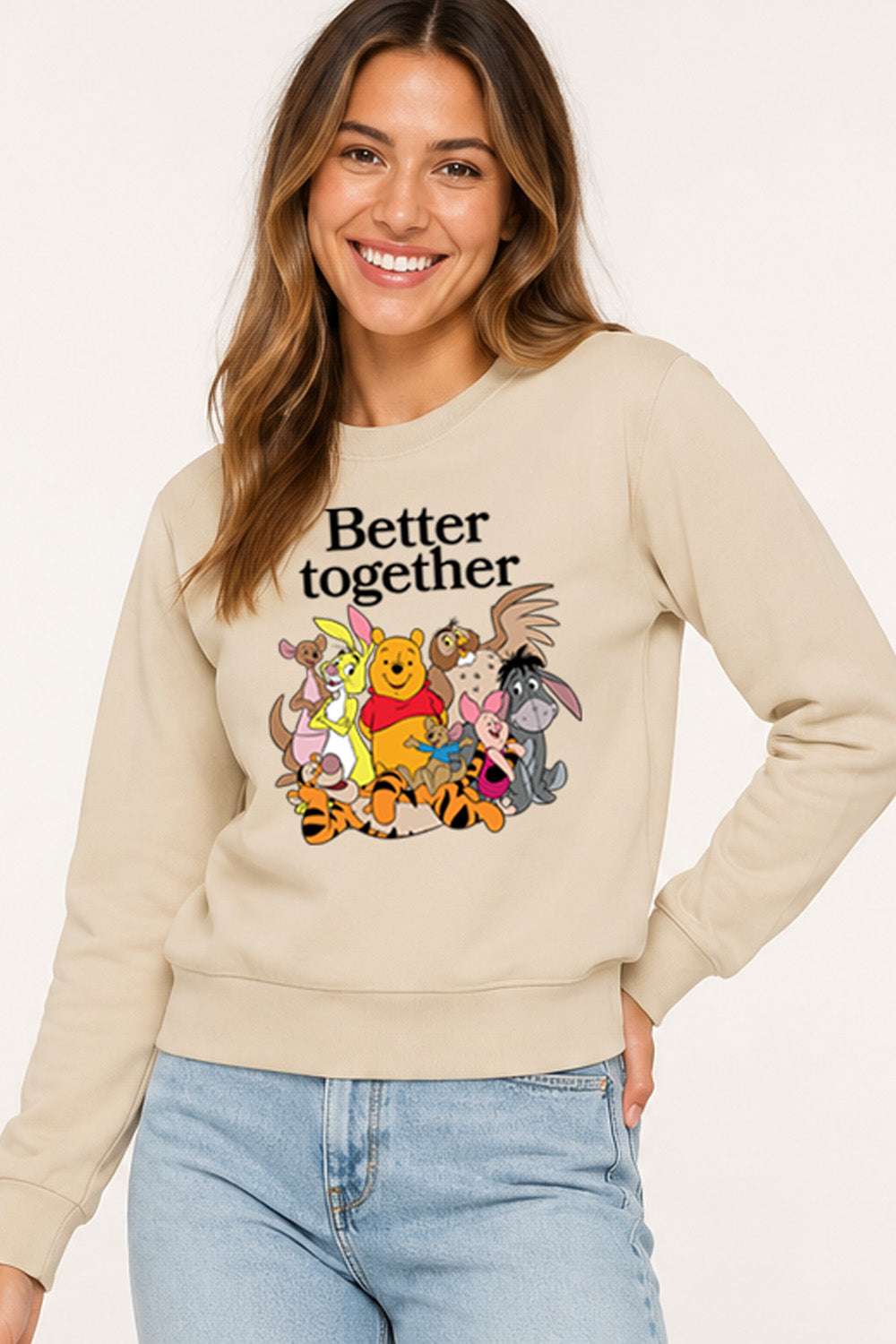 Disney Winnie the Pooh Ladies Cream Sweatshirt