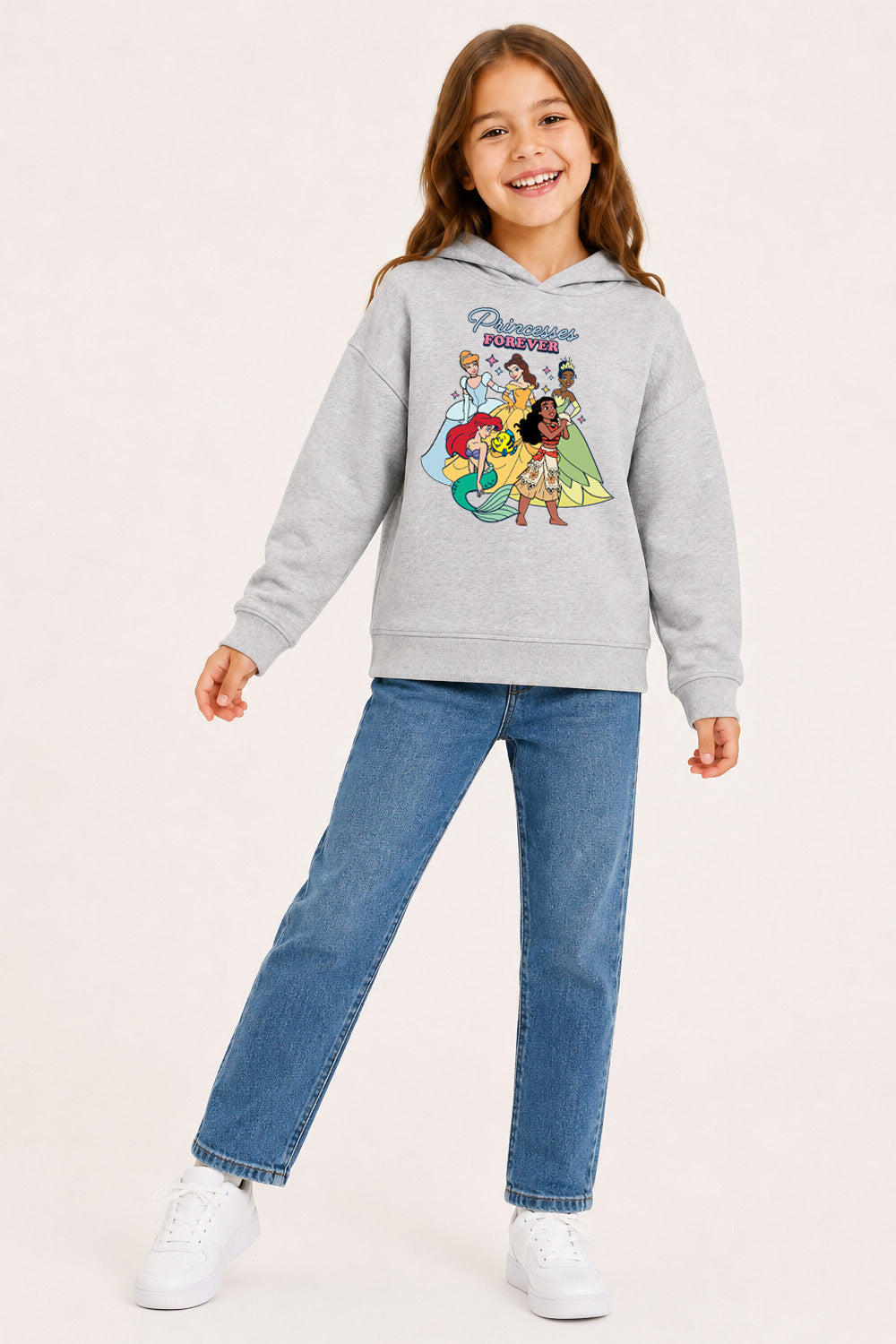Disney Princess Girls Grey Hoodie