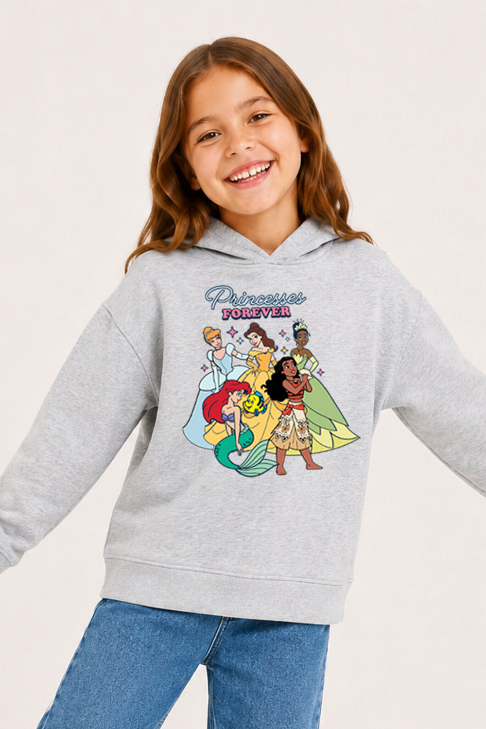 Disney Princess Girls Grey Hoodie