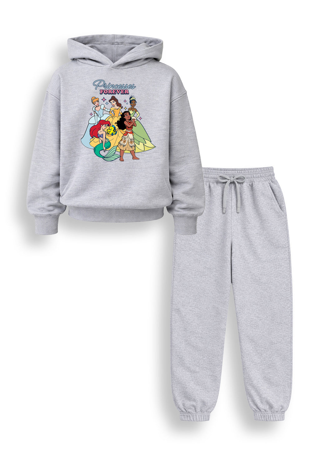 Disney Princess Girls Grey Hoodie and Joggers Set