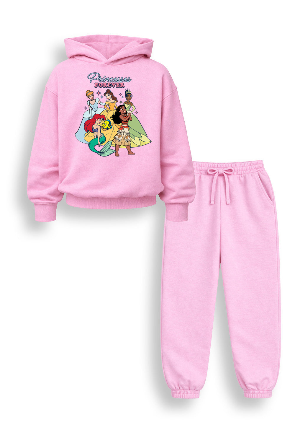 Disney Princess Girls Pink Hoodie and Joggers Set