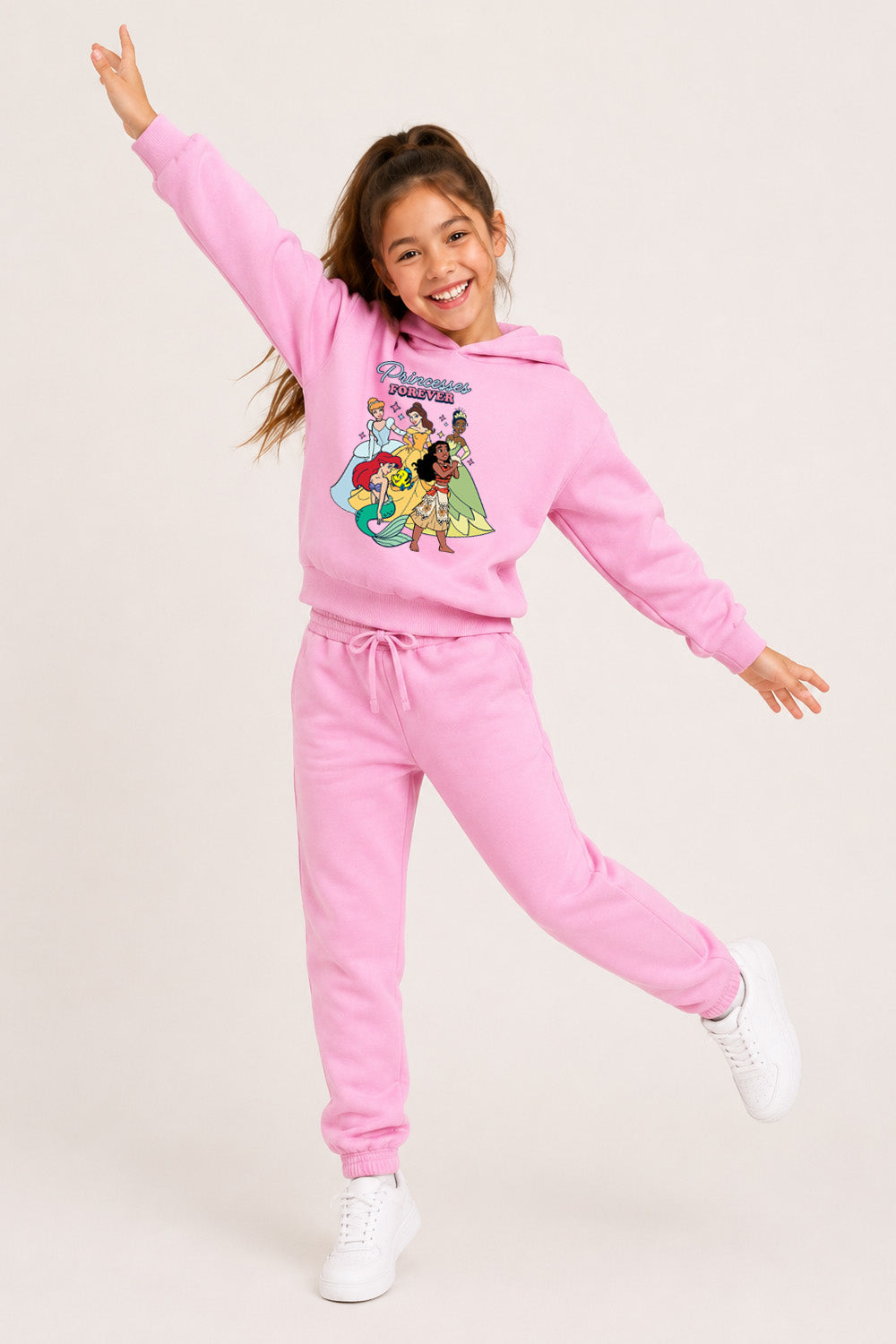 Disney Princess Girls Pink Hoodie and Joggers Set
