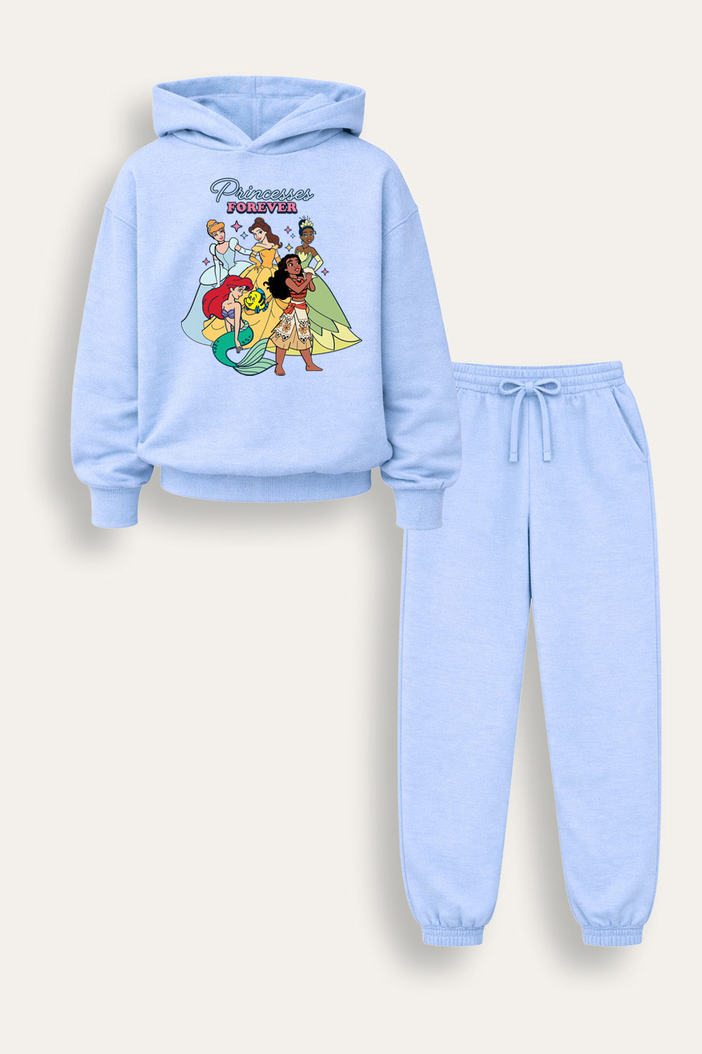 Disney Princess Girls Blue Hoodie and Joggers Set