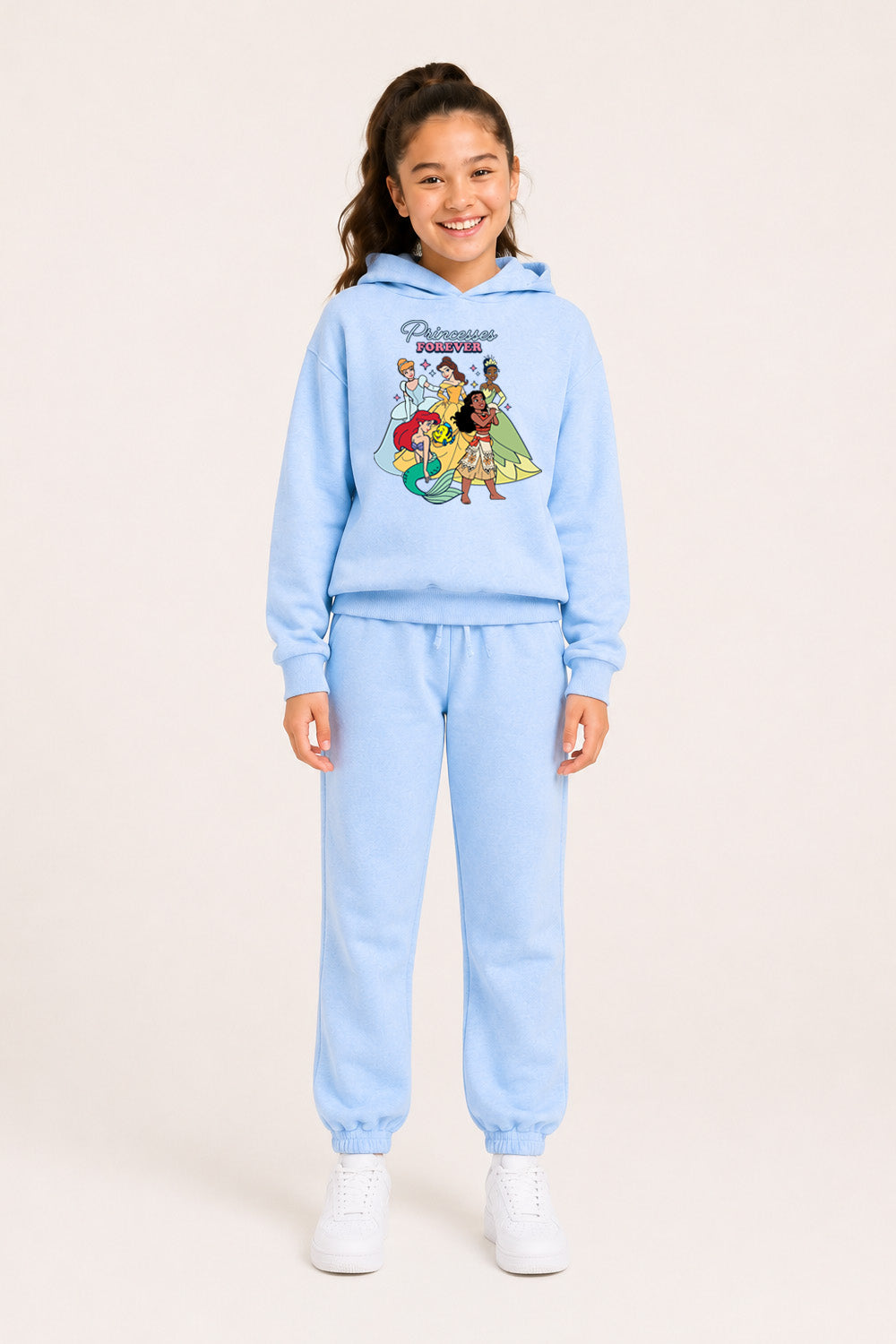 Disney Princess Girls Blue Hoodie and Joggers Set