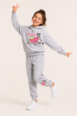 Hello Kitty Girls Grey Hooded Jogger Set