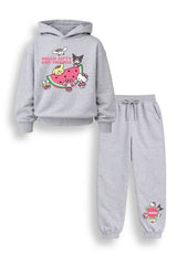 Hello Kitty Girls Grey Hooded Jogger Set