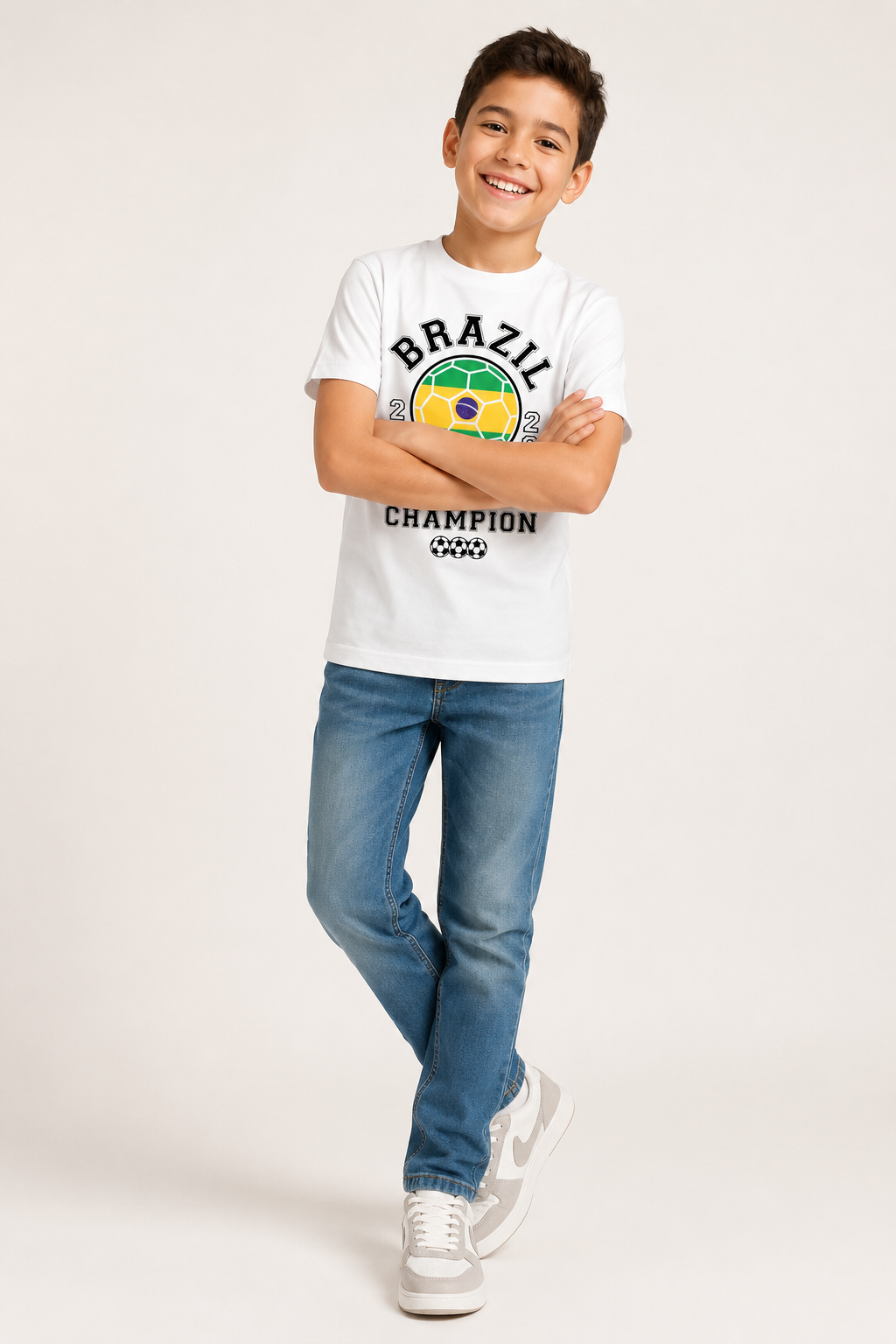 Kids Brazil Football T-Shirt