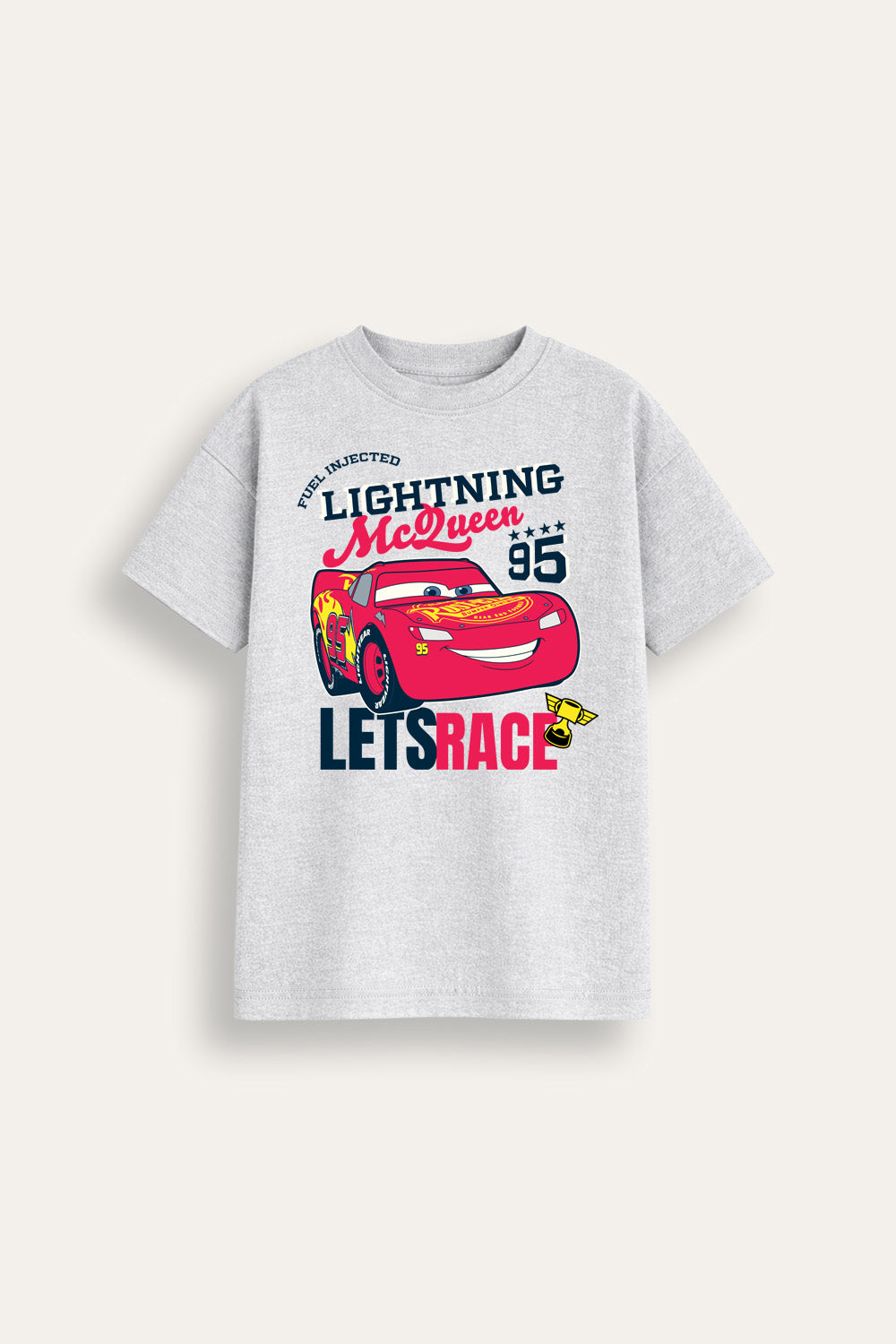 Disney Cars Lightning McQueen Boys Grey T-Shirt