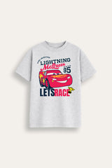 Disney Cars Lightning McQueen Boys Grey T-Shirt