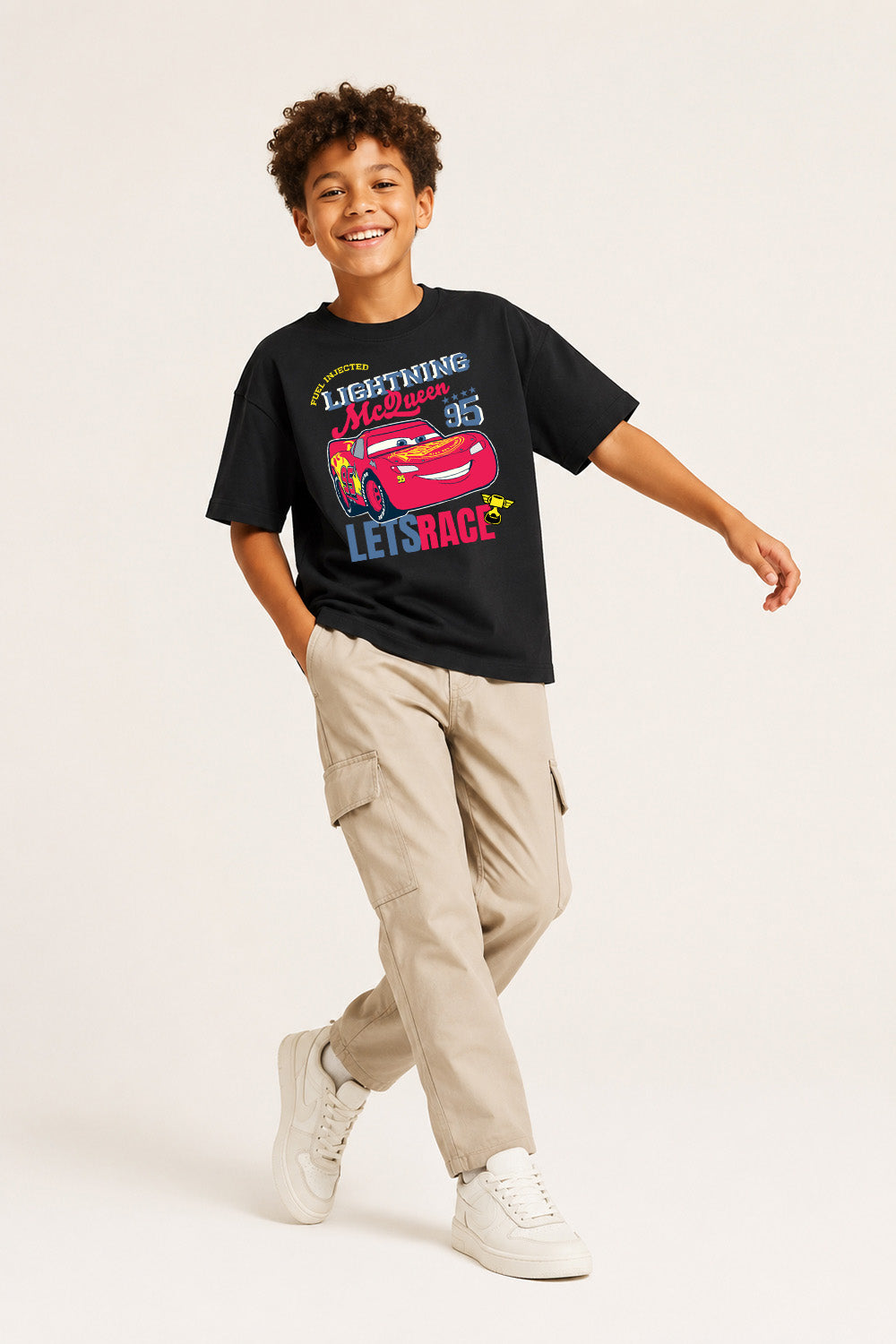 Disney Cars Lightning McQueen Boys Grey T-Shirt