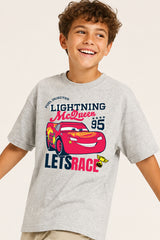 Disney Cars Lightning McQueen Boys Grey T-Shirt