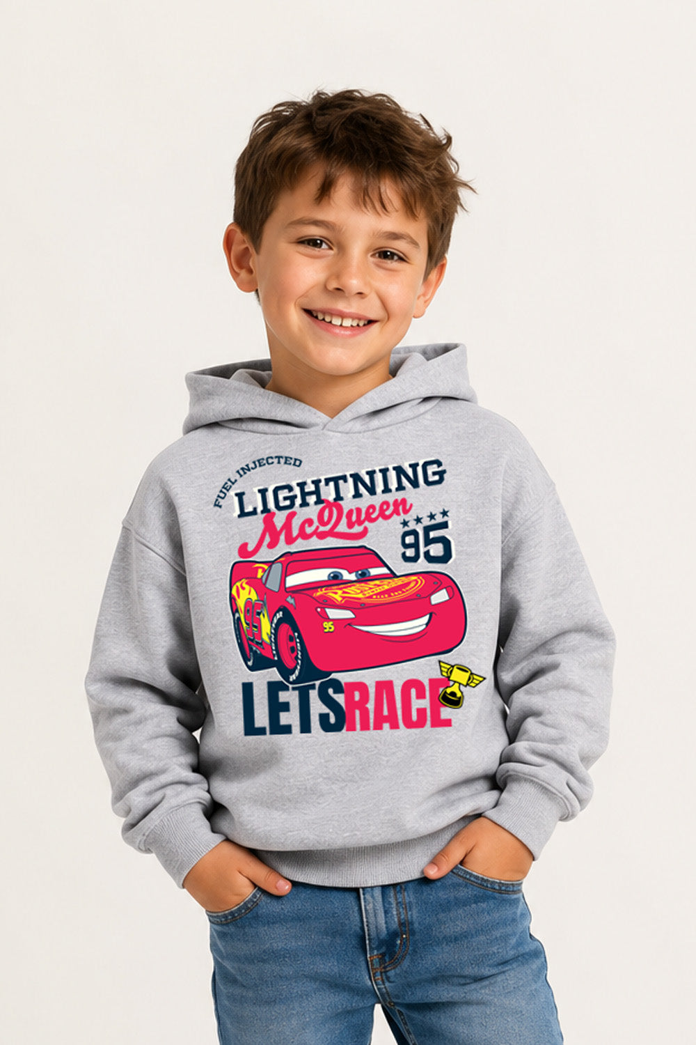 Disney Cars Lightning McQueen Boys Black Hoodie