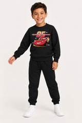 Disney Cars Lightning McQueen Boys Black Sweatshirt and Jogger Set
