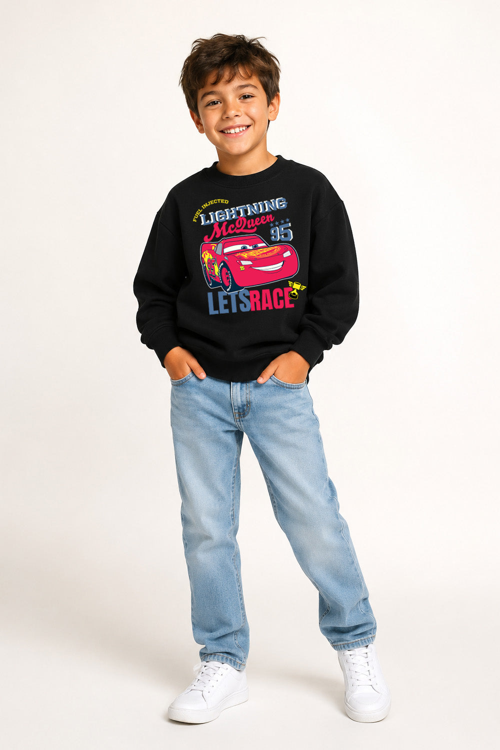 Disney Cars Lightning McQueen Boys Black Sweatshirt