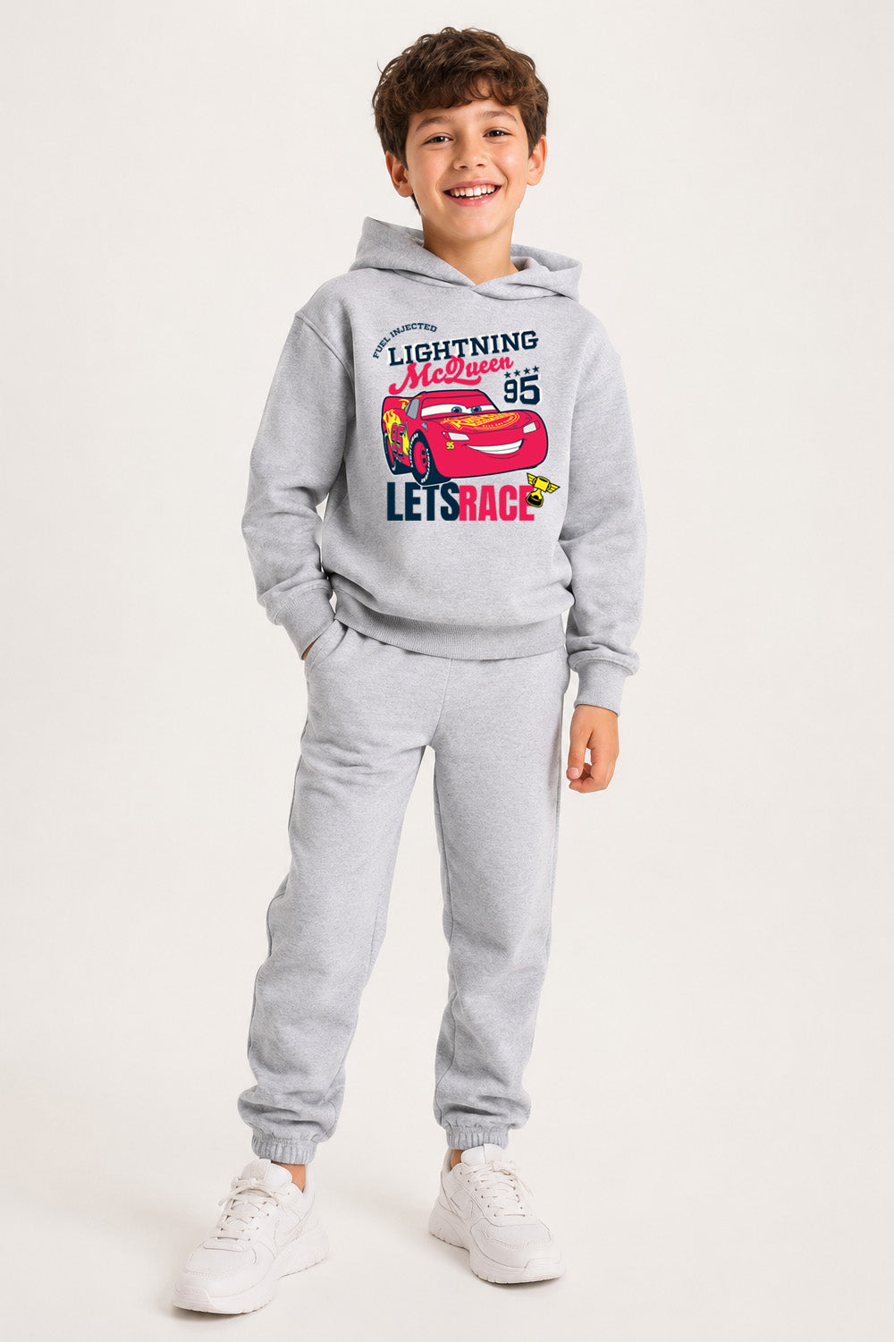 Disney Cars Lightning McQueen Boys Grey Hoodie and Jogger Set