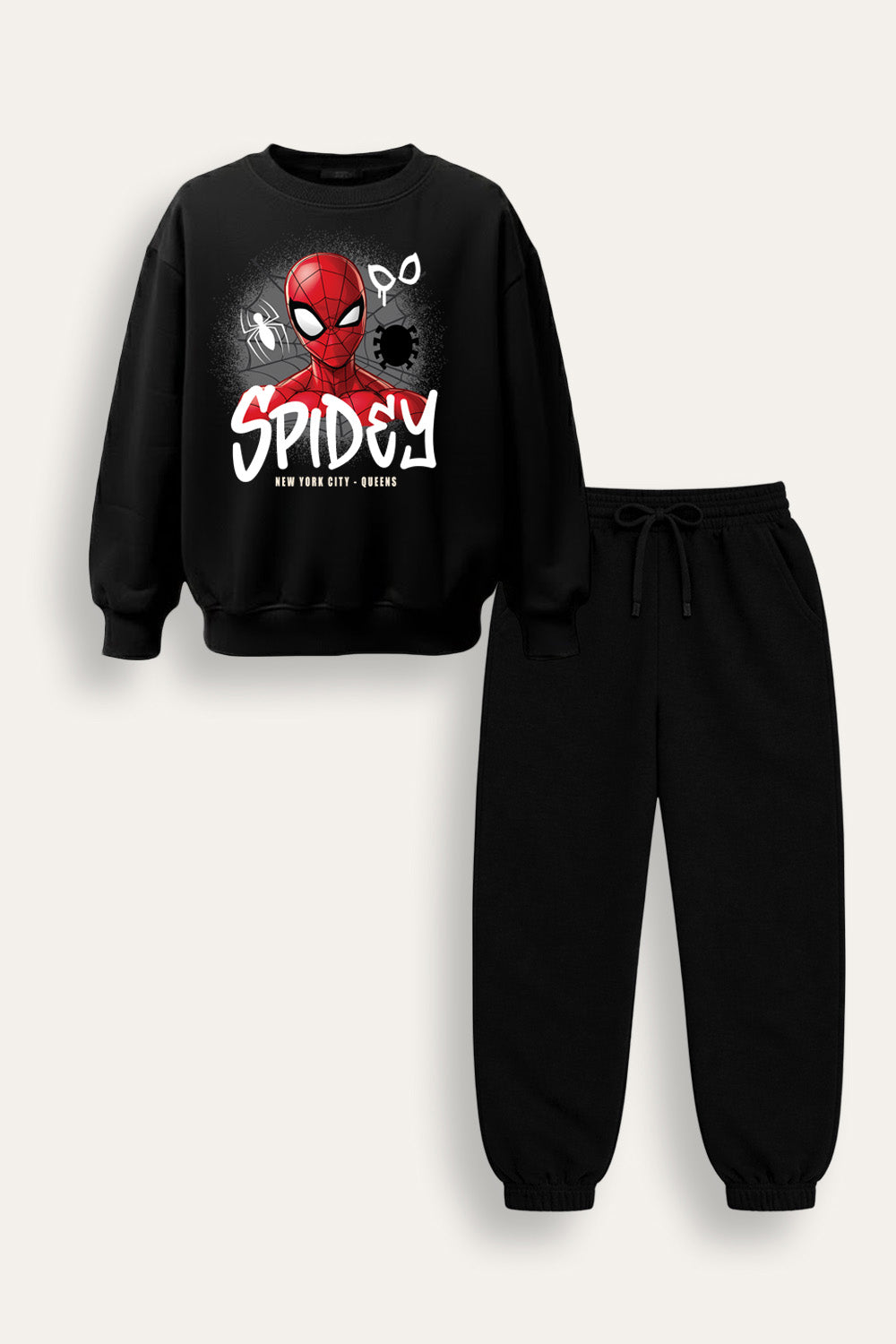 Marvel Spiderman Boys Black Sweatshirt and Jogger Set