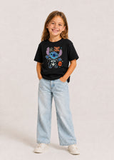 Disney Stitch Girls Black Halloween T-Shirt