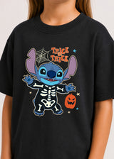 Disney Stitch Girls Black Halloween T-Shirt
