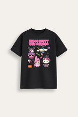 Hello Kitty Girls Black Halloween T-Shirt