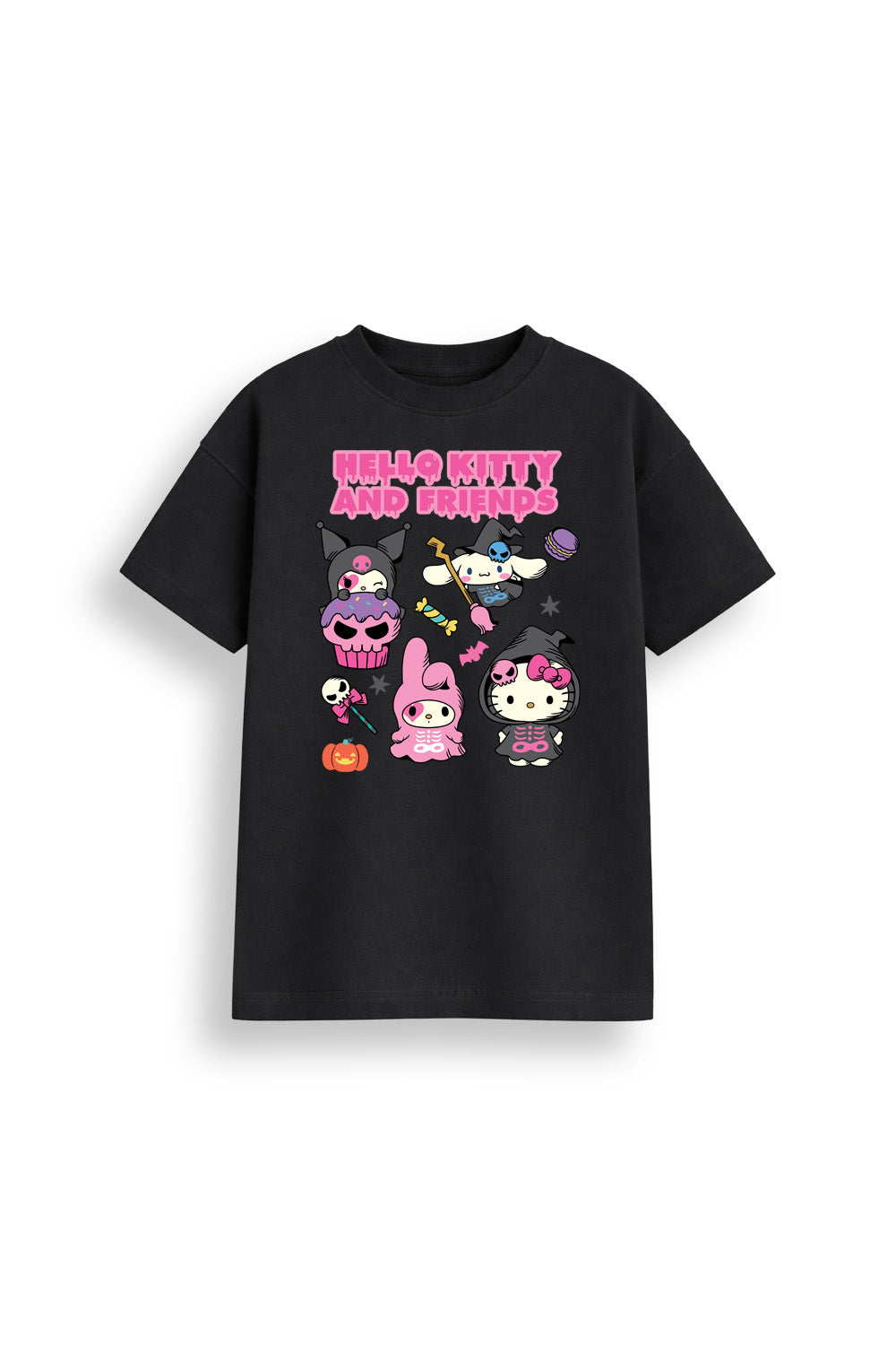 Hello Kitty Girls Black Halloween T-Shirt
