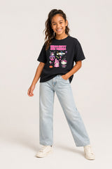 Hello Kitty Girls Black Halloween T-Shirt
