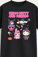 Hello Kitty Girls Black Halloween T-Shirt