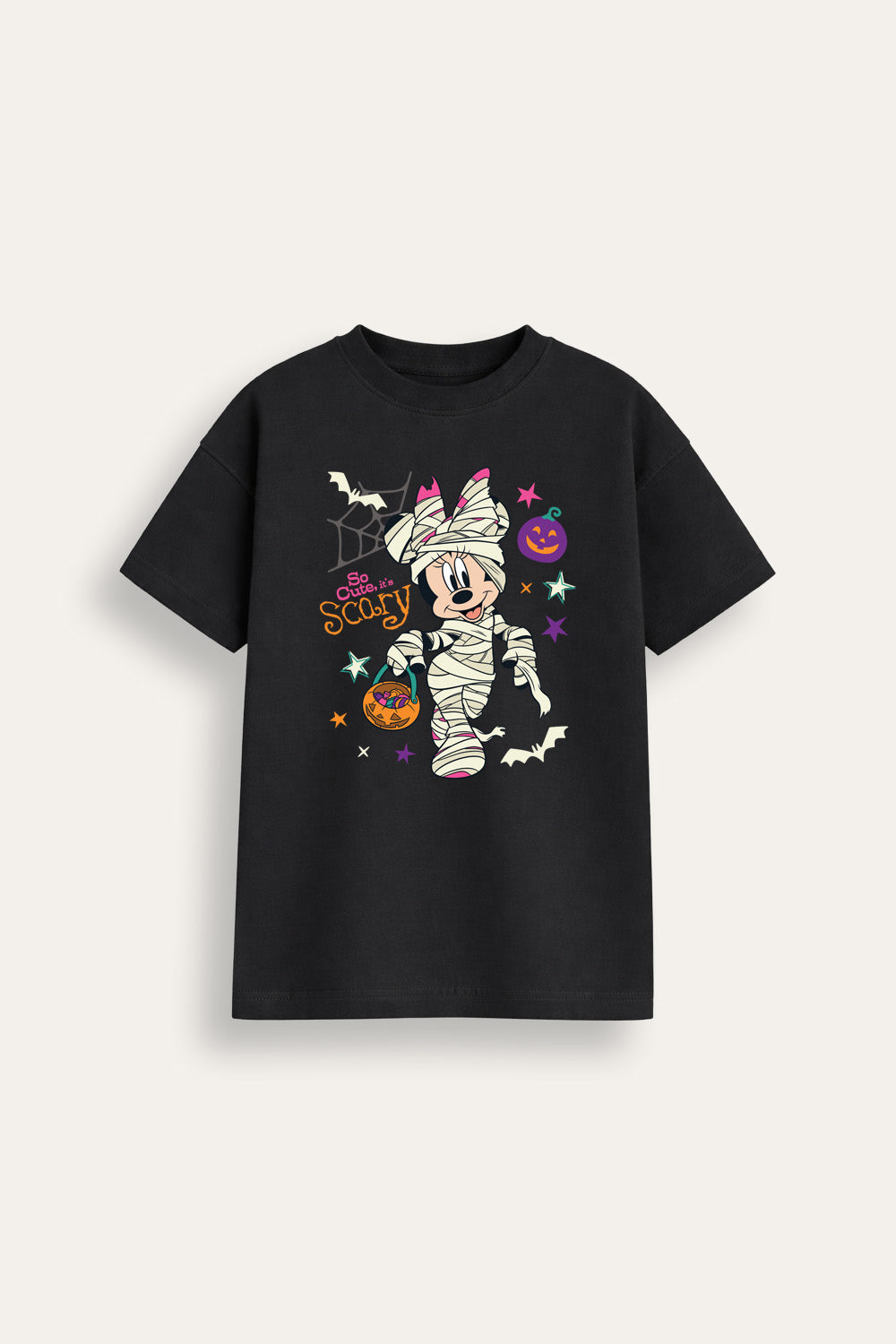 Minnie Mouse Girls Black Halloween T-Shirt